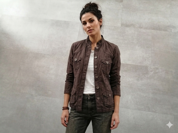 Veste en toile marron Taille 40 My Casual Mim