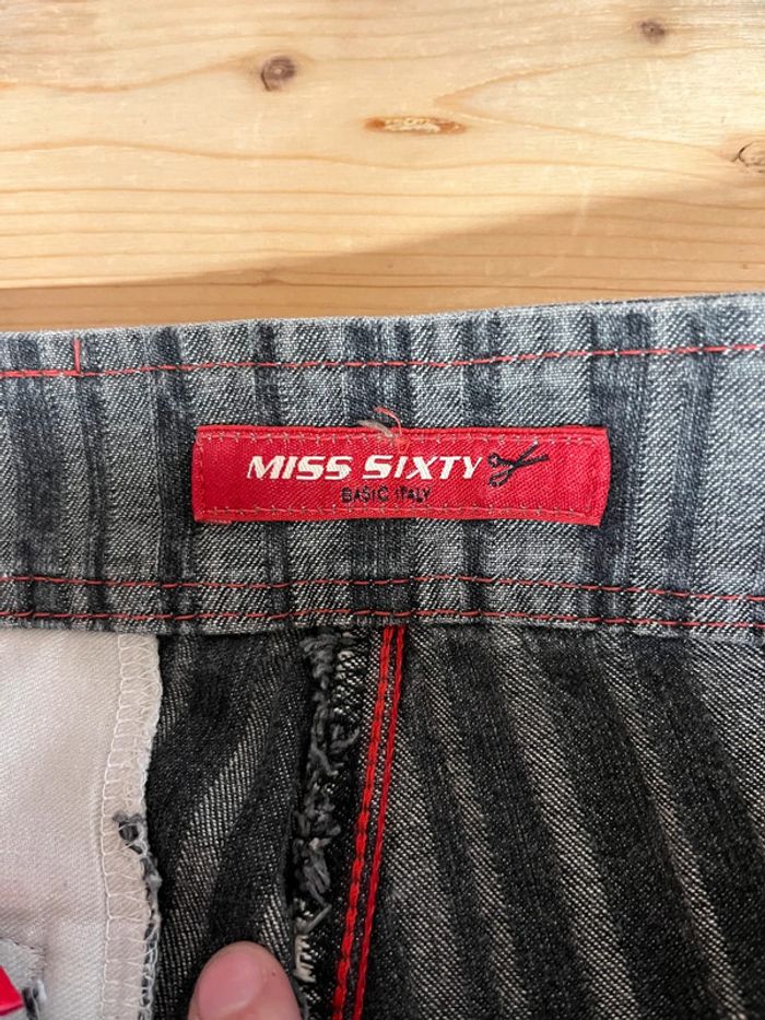 Pantalon noir et gris rayé vintage femme taille 36 - photo numéro 6