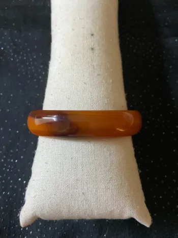 Bracelet large jonc marron miel