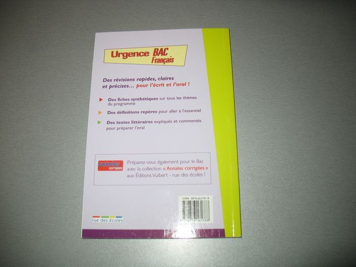 LIVRE : URGENCE BAC FRANÇAIS "RUE DES ÉCOLES" - n°63 - photo numéro 2