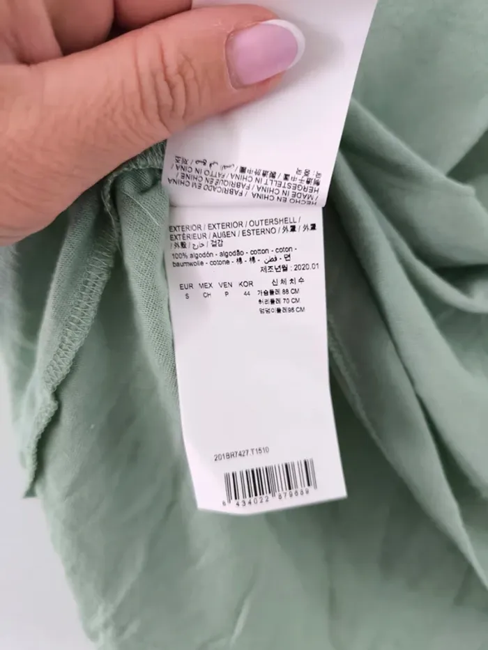 T-shirt vert sauge Bimba Y Lola – Taille S – Neuf avec étiquette - photo numéro 3