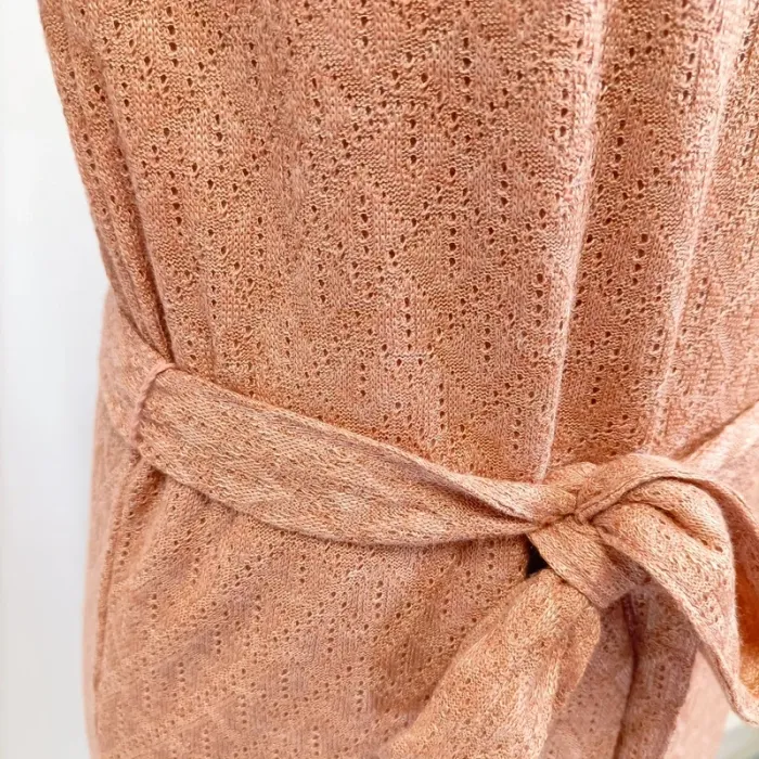 Robe Longue sans manche maille ajourée+ doublure - Corail - taille S A285 - photo numéro 10