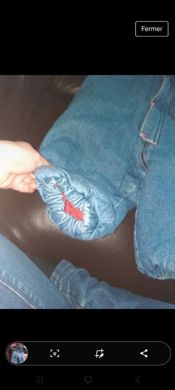 Combinaison chaude  jean sans pied avec capuche - photo numéro 2