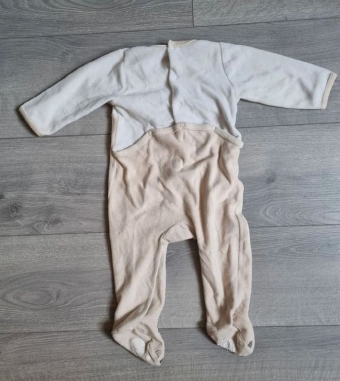 ​Pyjama velours Gemo 12 mois Ours "Trop Craquant" Antidérapant Tres Bonne Etat - photo numéro 2