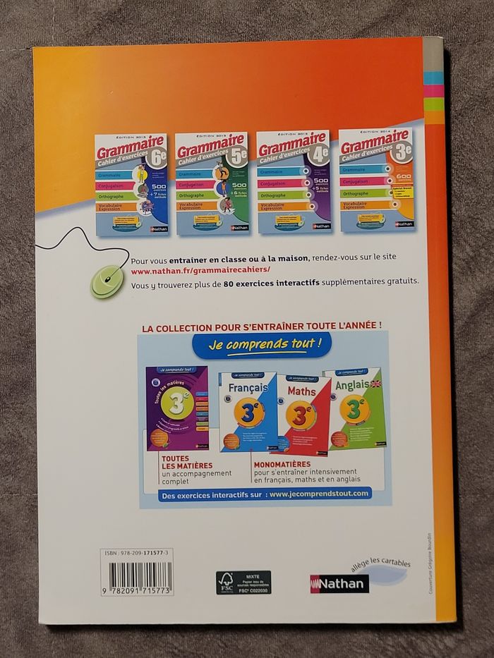Grammaire 3e - Cahier d'exercices Cécile de Cazanove, Pierre-Alain Chiffre - photo numéro 2
