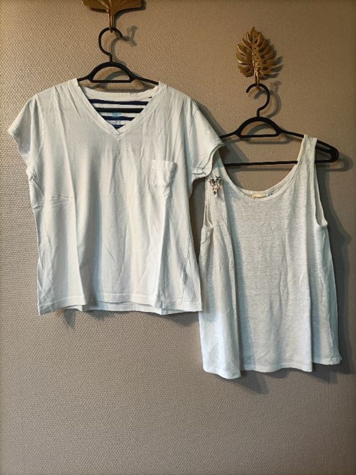 Lot de 3 hauts de pyjama blanc