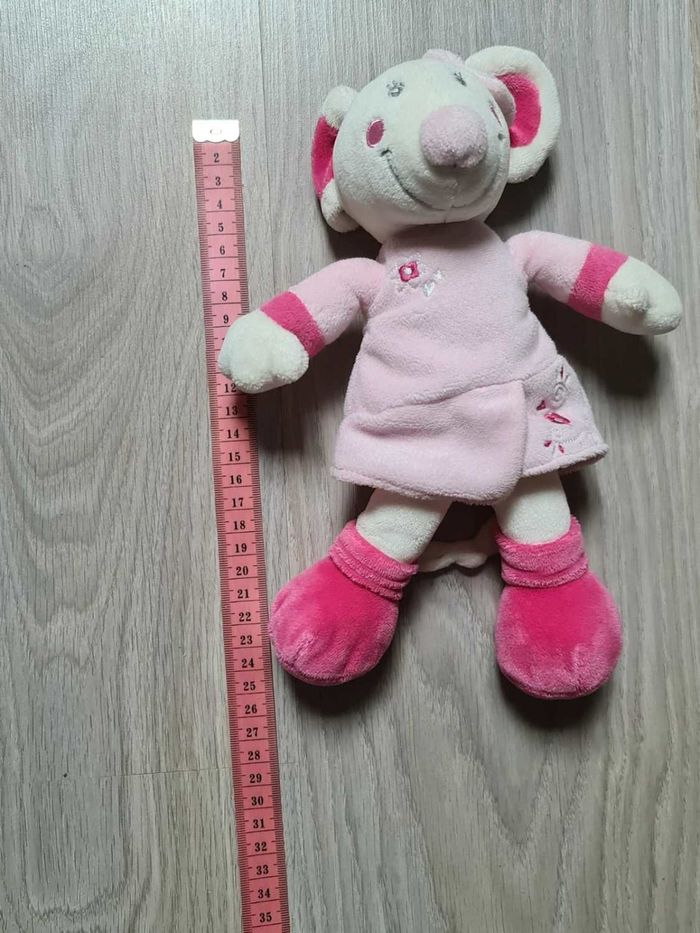 Peluche doudou enfant souris rose gemo vetir - photo numéro 6