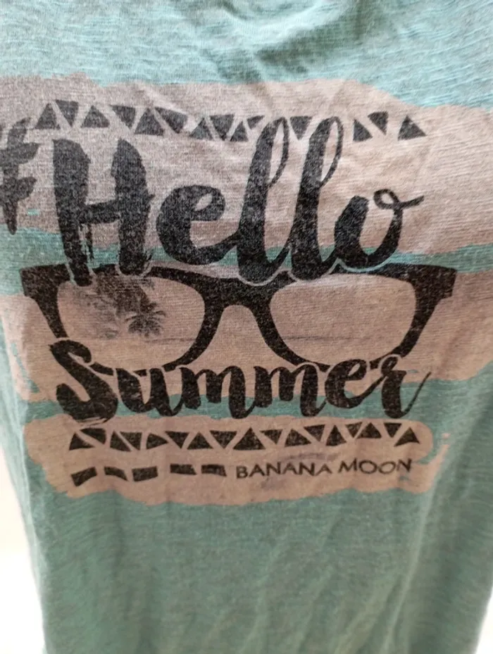 T-shirt bleu de la marque Banana Moon. Taille L. - photo numéro 4