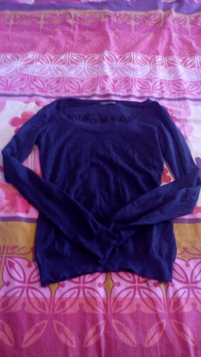 Pull fin bleu nuit Kaporal