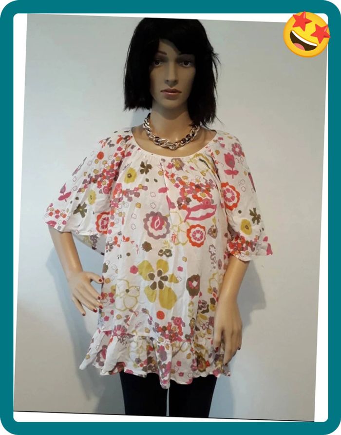 Blouse d'été Blanche Porte Taille XL💞🌿 - photo numéro 3