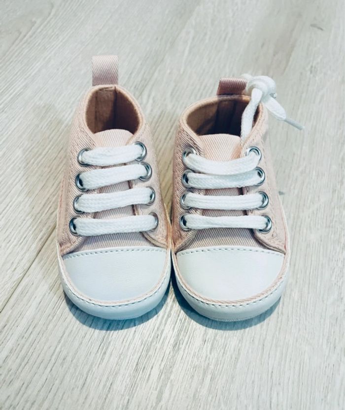 0/3 mois - baskets bébé roses pales - photo numéro 2