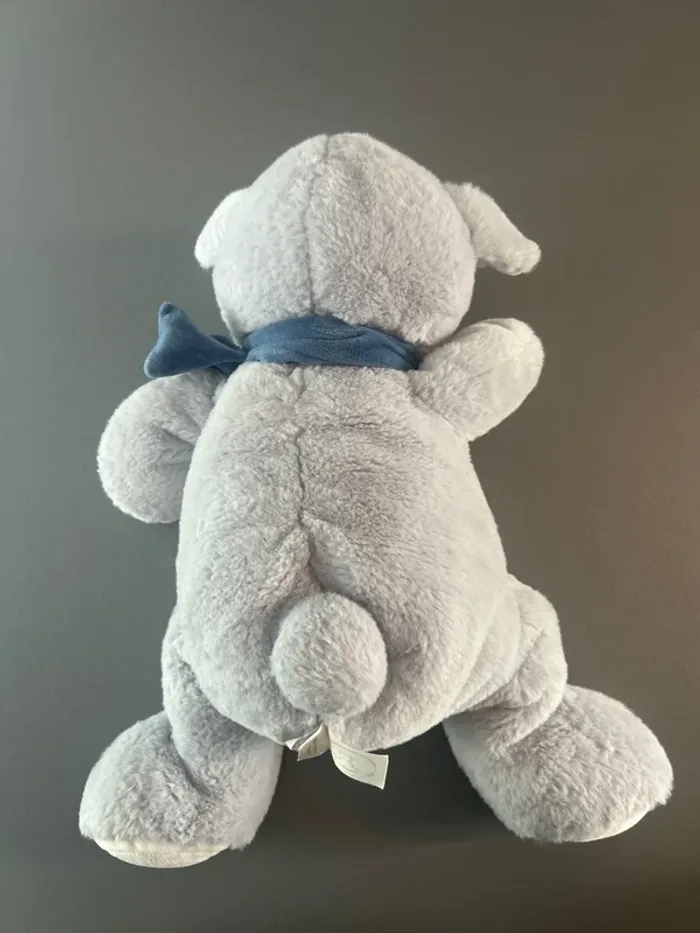 Peluche doudou mouton noukies guss et Victor gris blanc écharpe bleu étoile 40cm - photo numéro 2