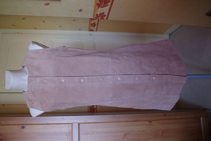 Mango - Robe en  cuir Suédé  - Taille 38
