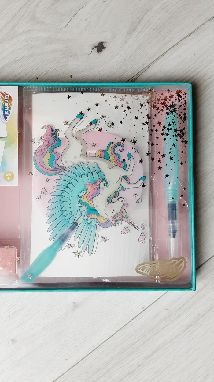 Jeu jouet enfant peinture à l'eau Water colour set Licorne Neuf scellé - photo numéro 2