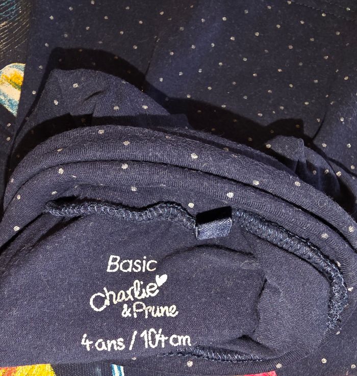 Sous pull bleu marine pois blanc 4 ans - photo numéro 3