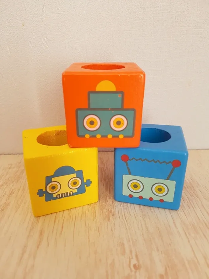 Dominos robots jeu de manipulation en bois - photo numéro 6