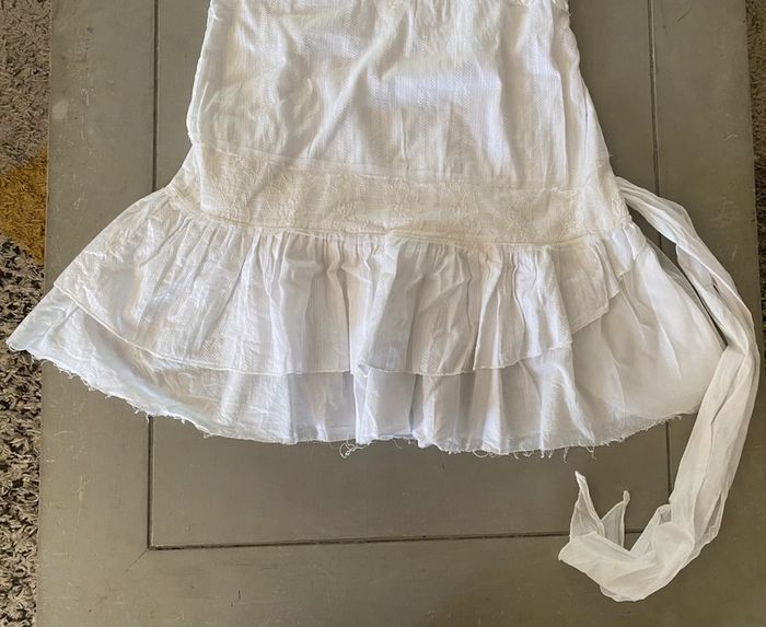Robe Morgan blanche à volants et dentelle taille XS / S - photo numéro 12