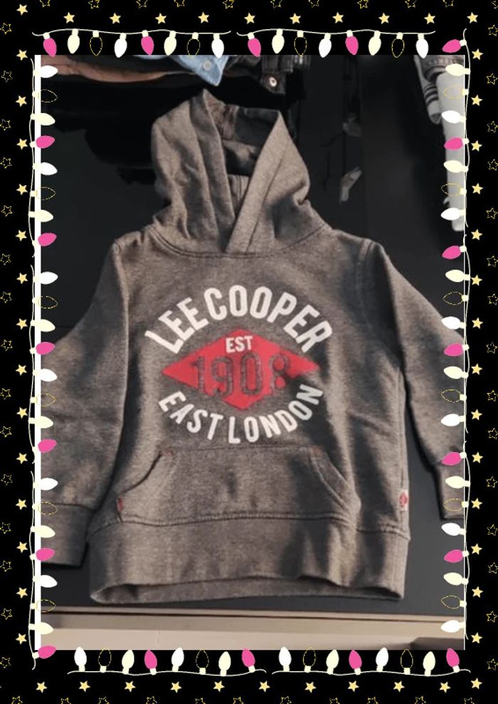Sweat à capuche Lee Cooper gris 3 ans