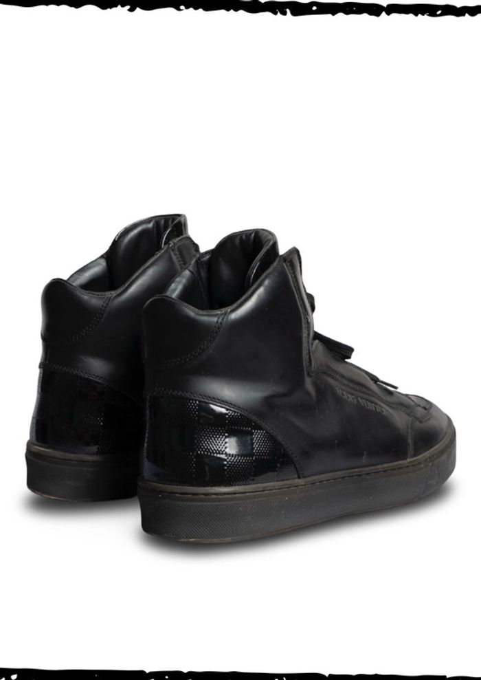 Sneakers montantes noires Louis Vuitton Black Leather Slipstream High Top Sneakers Size – Taille 44 - photo numéro 8