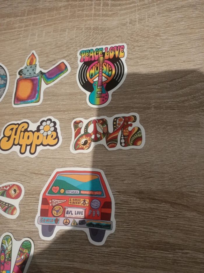 Grands autocollants hippie good vibes love - photo numéro 2