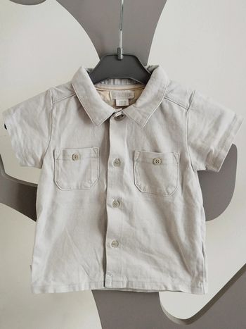 Chemise manches courtes grise Obaibi taille 3 mois