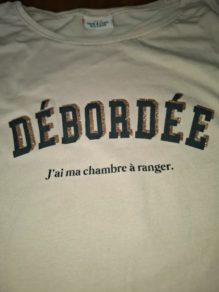 T-shirt manches longues rose clair TAO 10 ans - photo numéro 2