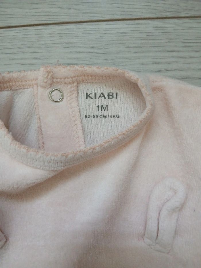 Pyjama velours ~ Kiabi ~ 1mois (52-55cm/4kg) - photo numéro 3
