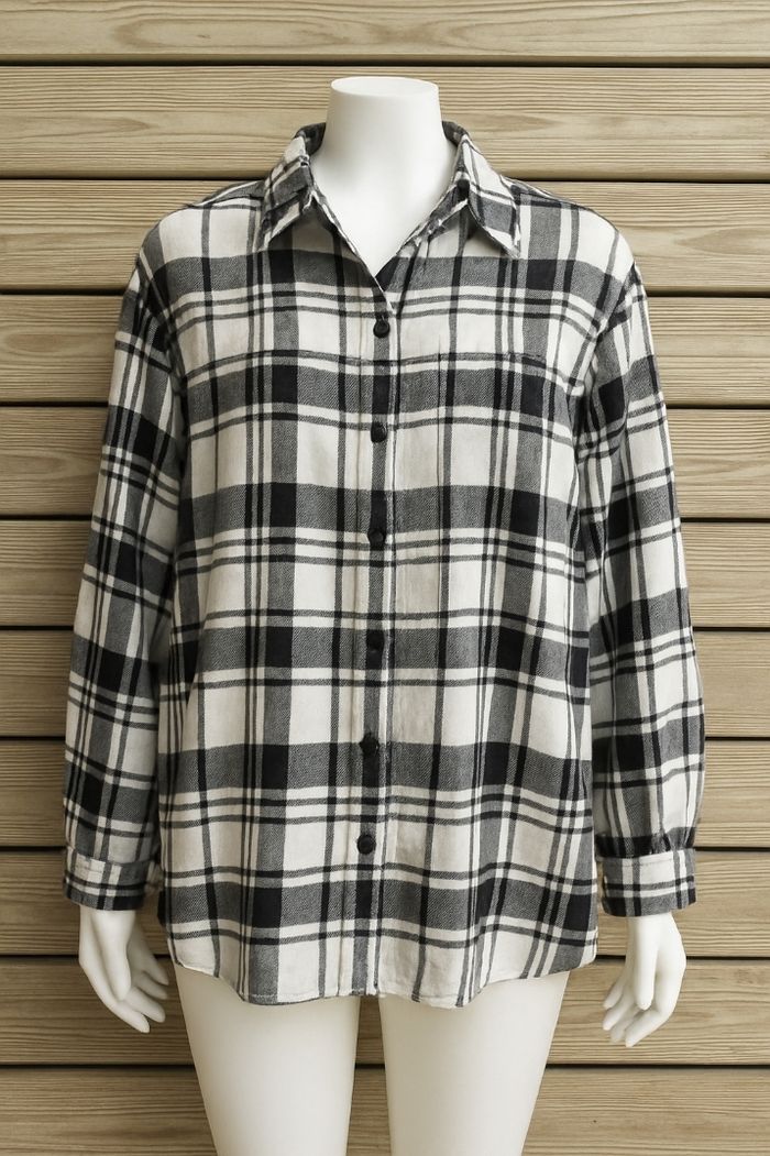 Chemise noire et blanche femme Shein – Taille 46 – Très bon état