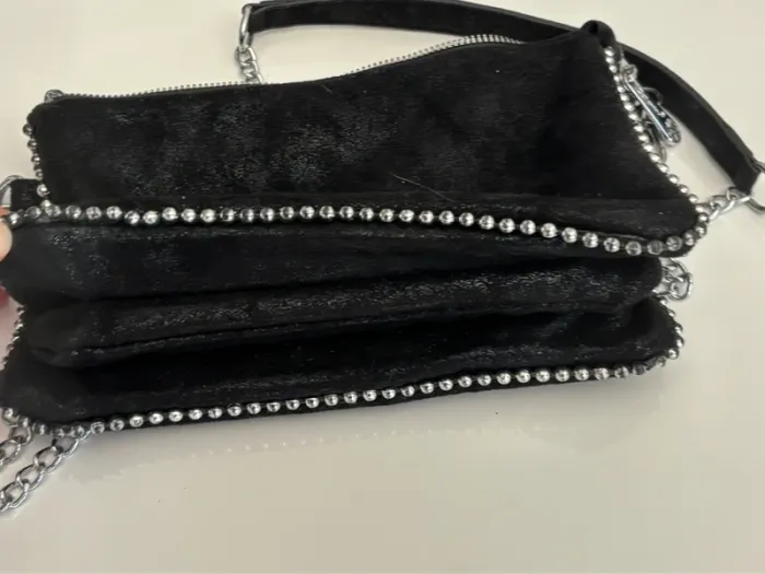 Sac à main pochette noir tendance fille femme - photo numéro 7