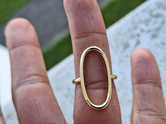 Bague ovale ouverte Doréé , avec un design simple et Minimaliste, Ajustable - photo numéro 5