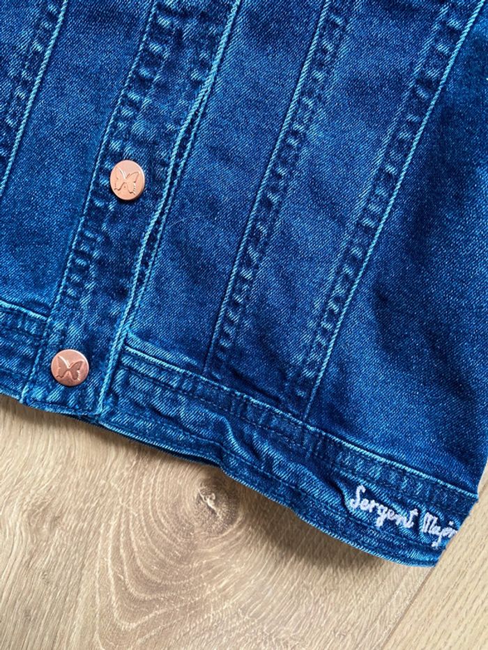 Veste en jeans sergent major avec papillons - photo numéro 2