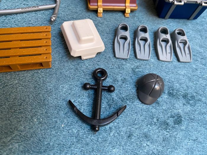 Petit vrac playmobil : barque coffre trésor palme palette encre casquette - photo numéro 6