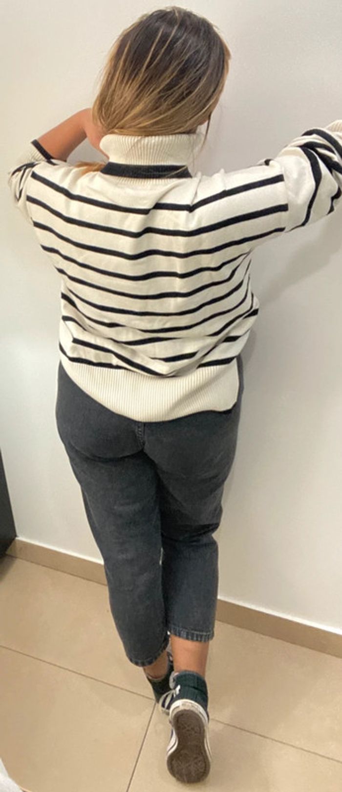 Superbe Pull Col Roulé Rayé Taille Unique - photo numéro 8