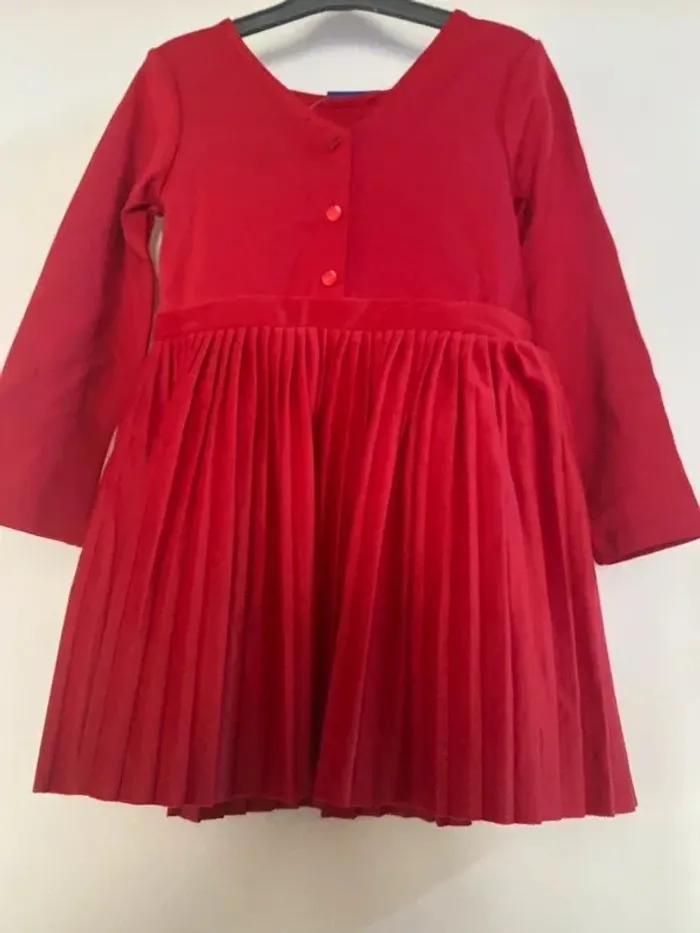 Superbe robe cérémonie ou fête rouge Okaidi en velours taille 4 ans Neuve - photo numéro 4