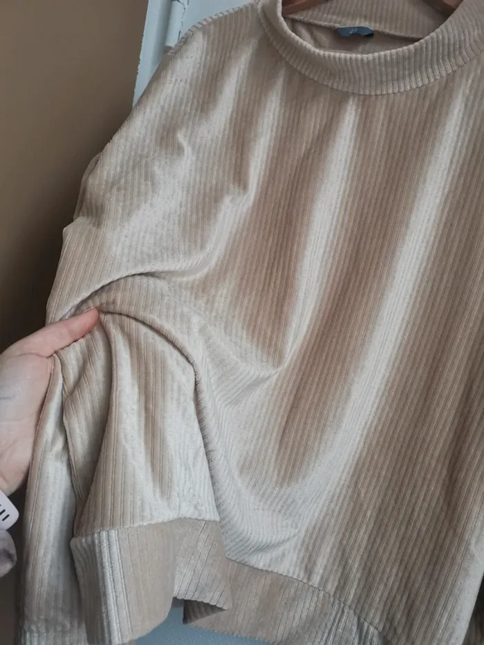 Pull léger col rond velours côtelé 48 - photo numéro 2