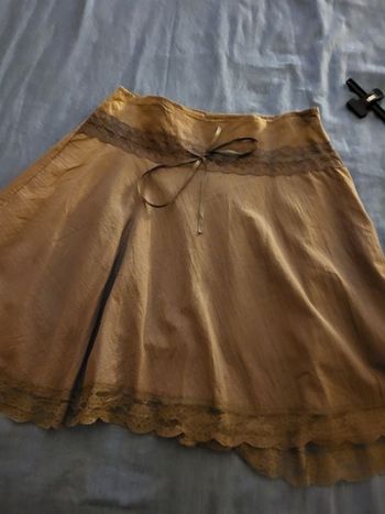 jupe beige long au genou t 42