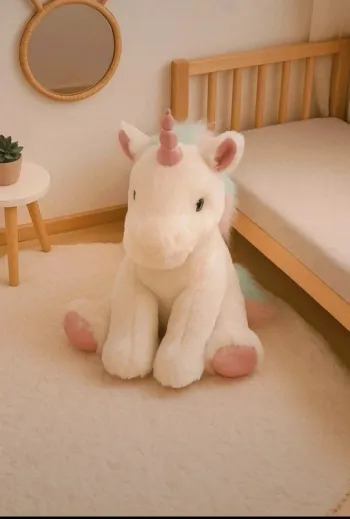 Grande peluche licorne XL Aurora 44 cm – yeux à paillettes
