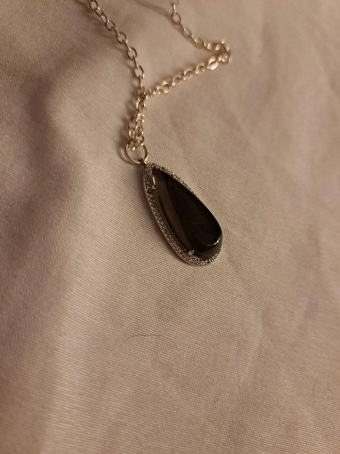 Collier argenté acier inoxydable avec pendentif forme gouttes - photo numéro 5