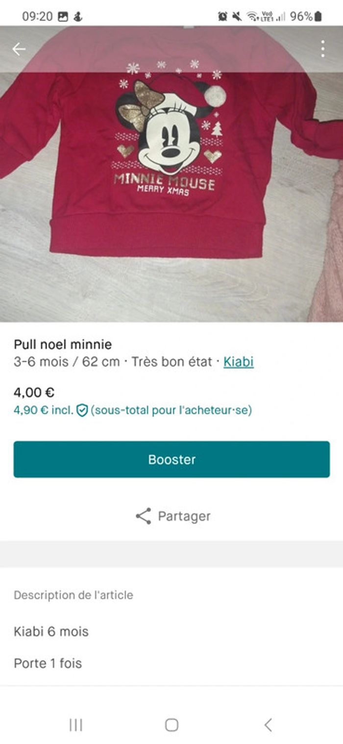 Pull kiabi minnie Noël - photo numéro 2