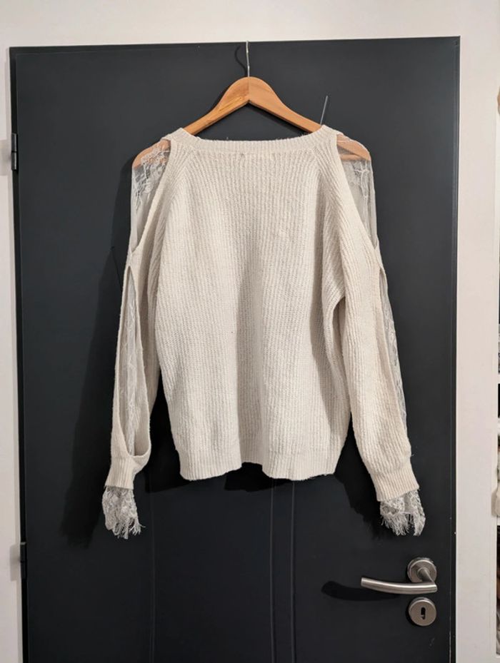 Pull blanc Peace n' love - photo numéro 3