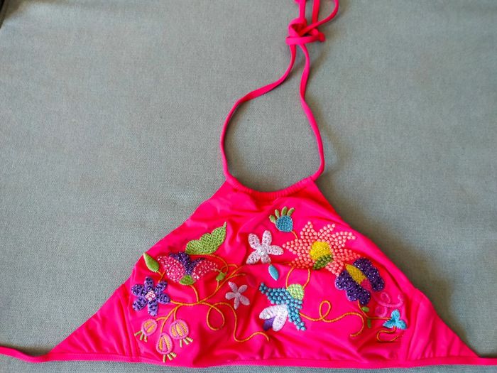 Haut de bikini brodé - Goldenpoint - Taille 80 : équiv. bonnet B/C, 90B FR – Neuf avec étiquette - photo numéro 2