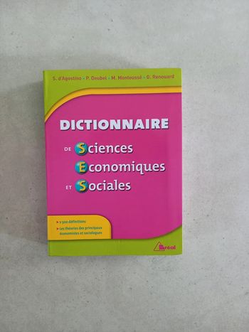 Dictionnaire de Sciences Économiques et Sociales