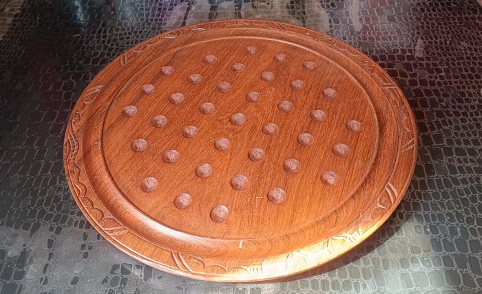 Jeu solitaire bois pierres naturelles 35 cm - photo numéro 2