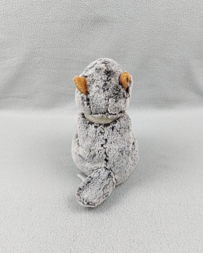 Peluche doudou marmotte castor CMP la Toussuire gris chiné marron écharpe 19 cm - photo numéro 3