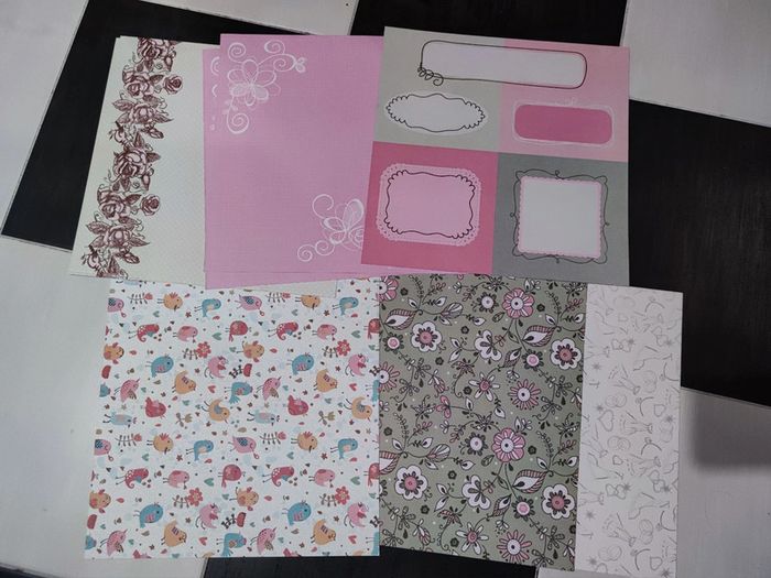 Lot de 12 feuilles recto verso cartonnées 30 x 30 cm #102