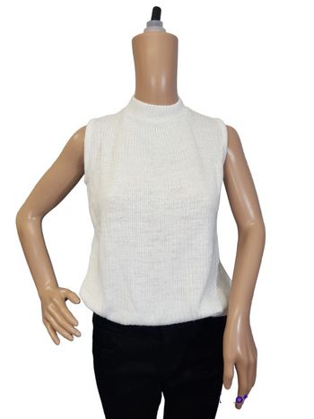 Pull col rond à ras du cou, sans manches