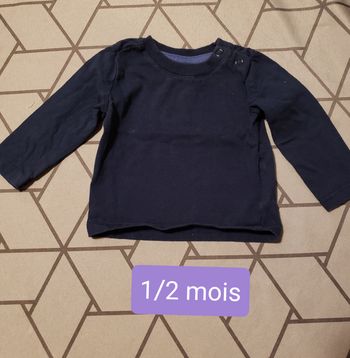 Sweat bleu marine 1-2 mois