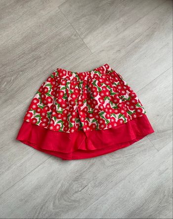 Jupe rouge réversible fleurie 4 ans 