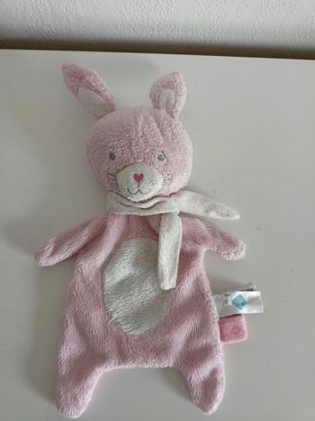 Doudou lapin rose tex 30 cm