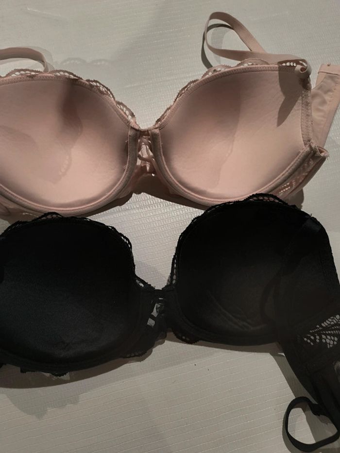 2 soutien gorge rose+noir 100C - photo numéro 4